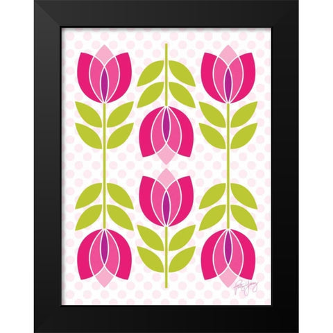 Mod Tulips II Black Modern Wood Framed Art Print by Young, Patty