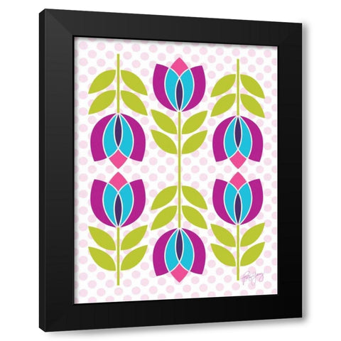 Mod Tulips III Black Modern Wood Framed Art Print by Young, Patty