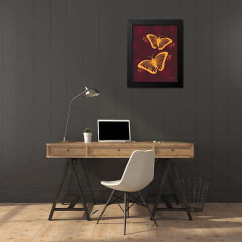 Modern Butterflies Black Modern Wood Framed Art Print by Young, Patty