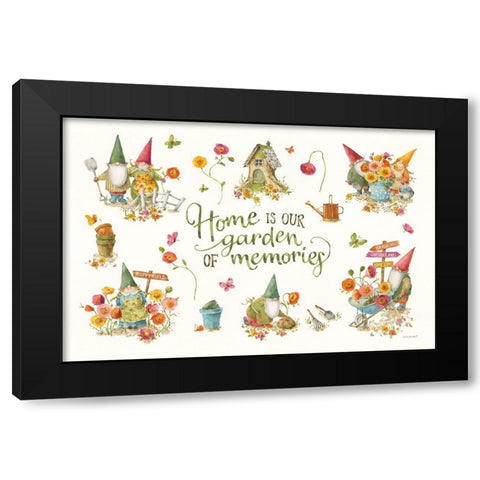 Garden Gnomes I on white Black Modern Wood Framed Art Print by Audit, Lisa