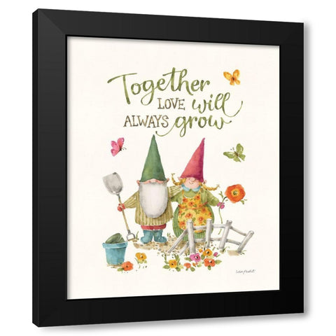 Garden Gnomes III Black Modern Wood Framed Art Print with Double Matting by Audit, Lisa