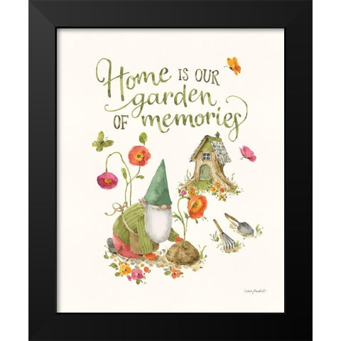 Garden Gnomes V Black Modern Wood Framed Art Print by Audit, Lisa