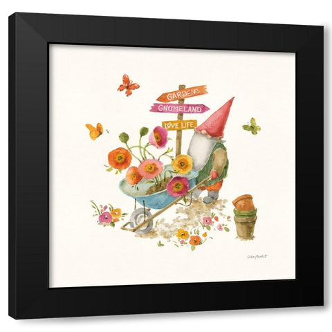 Garden Gnomes VI Black Modern Wood Framed Art Print with Double Matting by Audit, Lisa