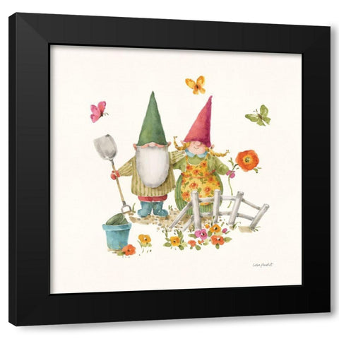 Garden Gnomes VII Black Modern Wood Framed Art Print by Audit, Lisa