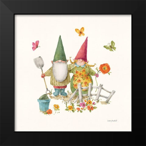 Garden Gnomes VII Black Modern Wood Framed Art Print by Audit, Lisa