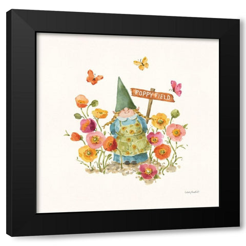 Garden Gnomes VIII Black Modern Wood Framed Art Print with Double Matting by Audit, Lisa