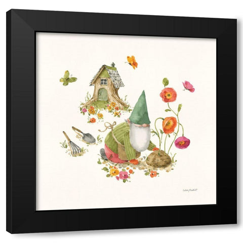Garden Gnomes IX Black Modern Wood Framed Art Print by Audit, Lisa