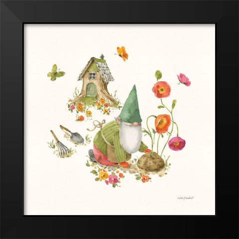Garden Gnomes IX Black Modern Wood Framed Art Print by Audit, Lisa