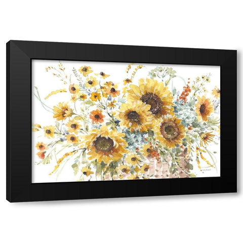 Sunflowers Forever 01 Black Modern Wood Framed Art Print with Double Matting by Audit, Lisa