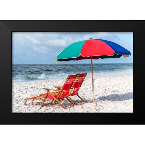 Seating for Two Black Modern Wood Framed Art Print by Head, Danny