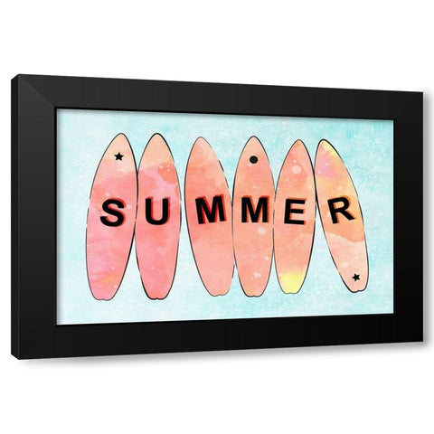 Summer Surf Black Modern Wood Framed Art Print by Aesthete