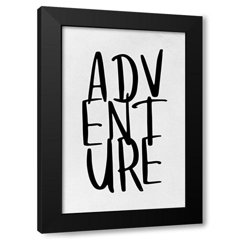 Adventure Black Modern Wood Framed Art Print by Aesthete