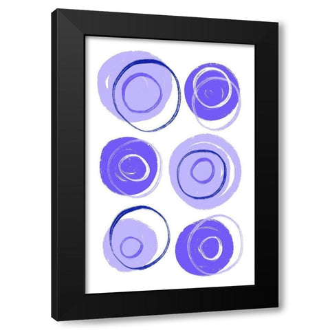 Buttons Purple Black Modern Wood Framed Art Print by Aesthete