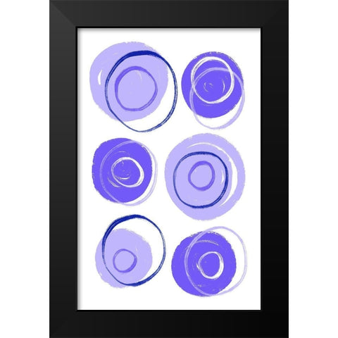 Buttons Purple Black Modern Wood Framed Art Print by Aesthete
