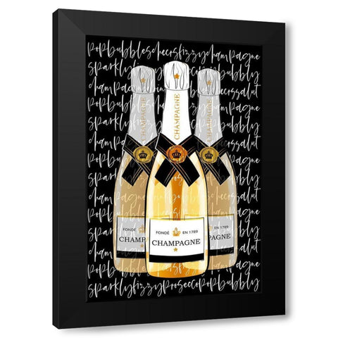 Black Champagne Black Modern Wood Framed Art Print with Double Matting by Aesthete