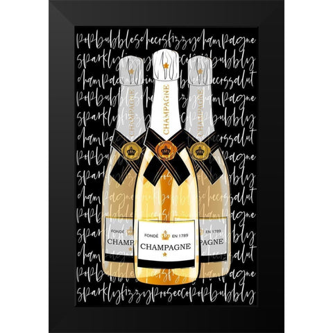 Black Champagne Black Modern Wood Framed Art Print by Aesthete