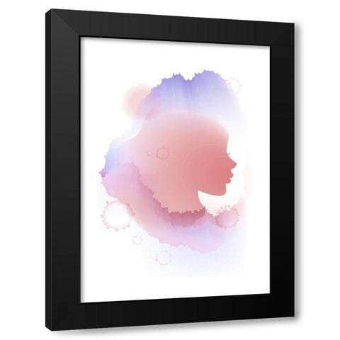 Aquabella Purple Black Modern Wood Framed Art Print with Double Matting by Aesthete