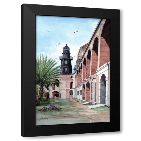 Ft. Jefferson Lighthouse Black Modern Wood Framed Art Print by Rizzo, Gene