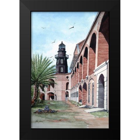 Ft. Jefferson Lighthouse Black Modern Wood Framed Art Print by Rizzo, Gene