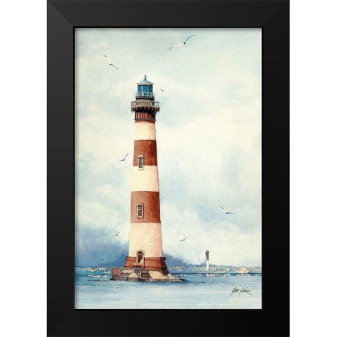 Old Charleston Lighthouse - S.C. Black Modern Wood Framed Art Print by Rizzo, Gene
