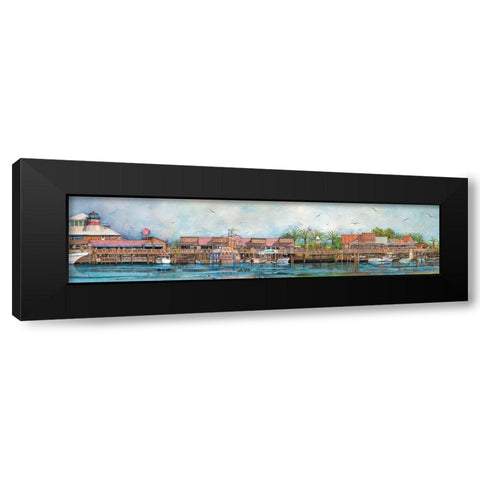 Boardwalk at Johns Pass Black Modern Wood Framed Art Print with Double Matting by Rizzo, Gene
