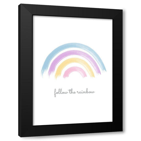 Follow the Rainbow Black Modern Wood Framed Art Print by Ratcliffe, Tiffany