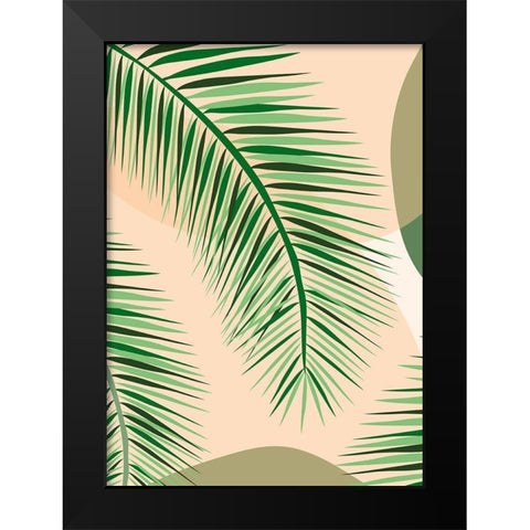 Palm Leaf Black Modern Wood Framed Art Print by Hollie, Jasmine
