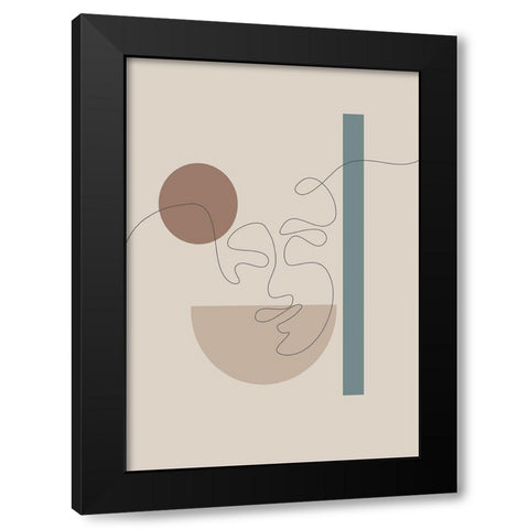 Shapes and Faces No.1 Black Modern Wood Framed Art Print with Double Matting by Ratcliffe, Tiffany