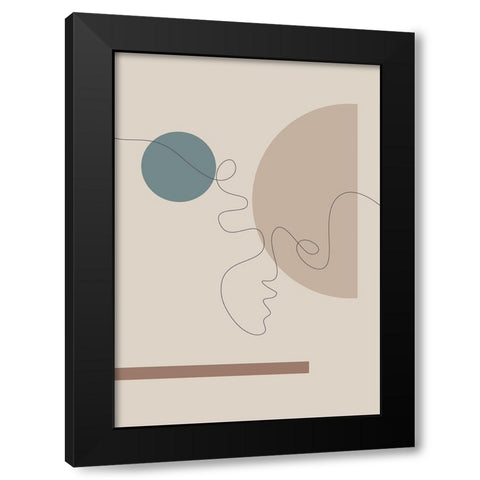 Shapes and Faces No.2 Black Modern Wood Framed Art Print with Double Matting by Ratcliffe, Tiffany