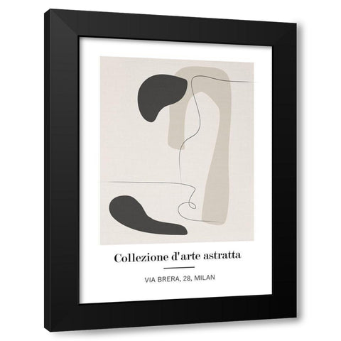 Astratta Black Modern Wood Framed Art Print with Double Matting by Ratcliffe, Tiffany