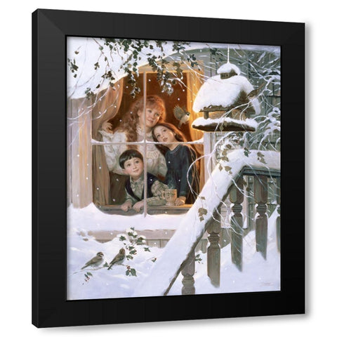 First Served Black Modern Wood Framed Art Print with Double Matting by Murray, Alan