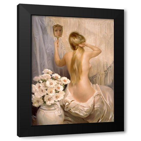 The Mirror Black Modern Wood Framed Art Print by Murray, Alan