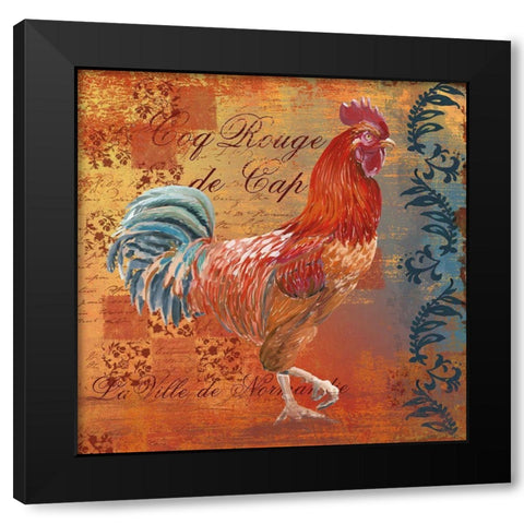 Coq Motifs IV Black Modern Wood Framed Art Print with Double Matting by Art Licensing Studio