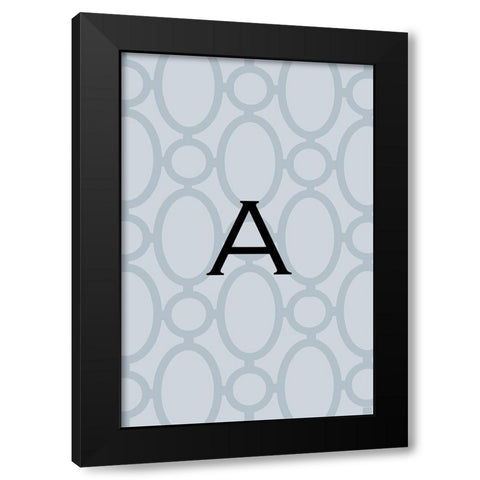 Initials Pattern A Black Modern Wood Framed Art Print by Art Licensing Studio