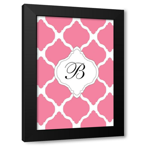 Initials Pattern B Black Modern Wood Framed Art Print with Double Matting by Art Licensing Studio