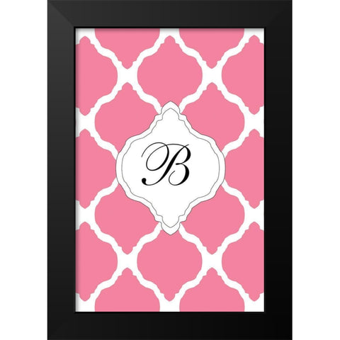 Initials Pattern B Black Modern Wood Framed Art Print by Art Licensing Studio
