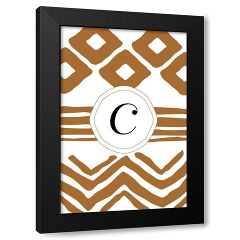 Initials Pattern C Black Modern Wood Framed Art Print by Art Licensing Studio