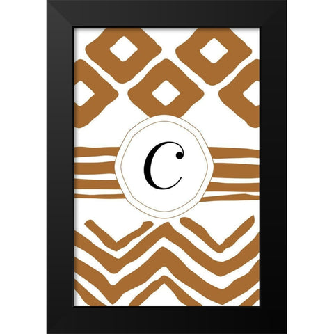 Initials Pattern C Black Modern Wood Framed Art Print by Art Licensing Studio