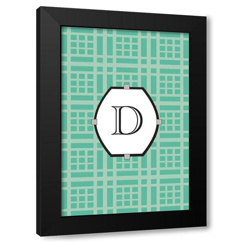 Initials Pattern D Black Modern Wood Framed Art Print with Double Matting by Art Licensing Studio
