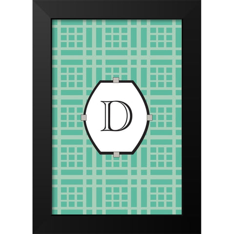 Initials Pattern D Black Modern Wood Framed Art Print by Art Licensing Studio