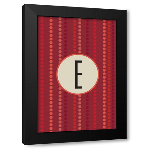 Initials Pattern E Black Modern Wood Framed Art Print with Double Matting by Art Licensing Studio