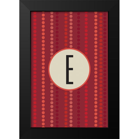 Initials Pattern E Black Modern Wood Framed Art Print by Art Licensing Studio