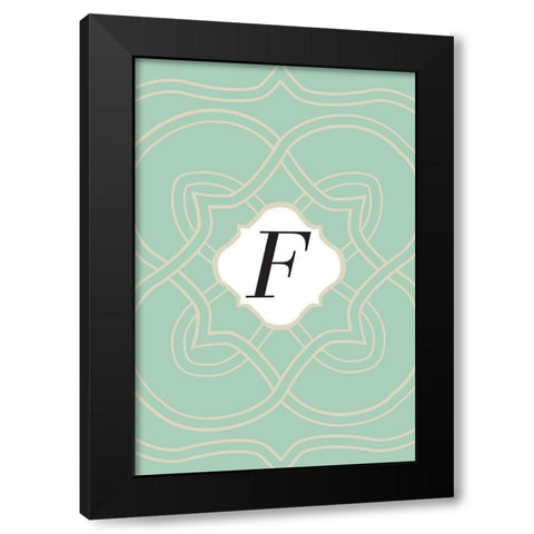 Initials Pattern F Black Modern Wood Framed Art Print by Art Licensing Studio