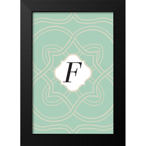 Initials Pattern F Black Modern Wood Framed Art Print by Art Licensing Studio
