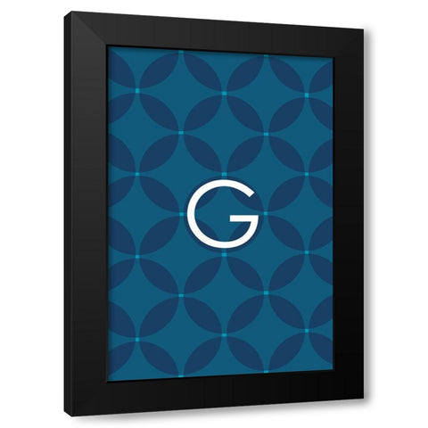 Initials Pattern G Black Modern Wood Framed Art Print by Art Licensing Studio