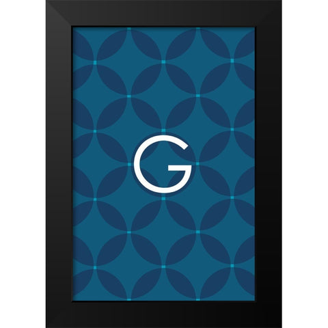 Initials Pattern G Black Modern Wood Framed Art Print by Art Licensing Studio