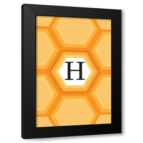 Initials Pattern H Black Modern Wood Framed Art Print by Art Licensing Studio