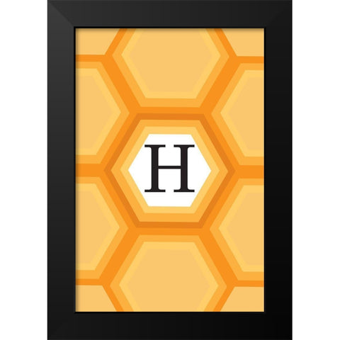 Initials Pattern H Black Modern Wood Framed Art Print by Art Licensing Studio