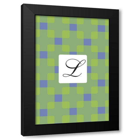 Initials Pattern L Black Modern Wood Framed Art Print by Art Licensing Studio