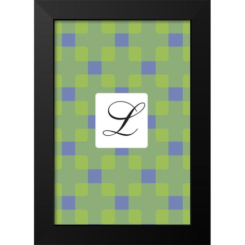 Initials Pattern L Black Modern Wood Framed Art Print by Art Licensing Studio